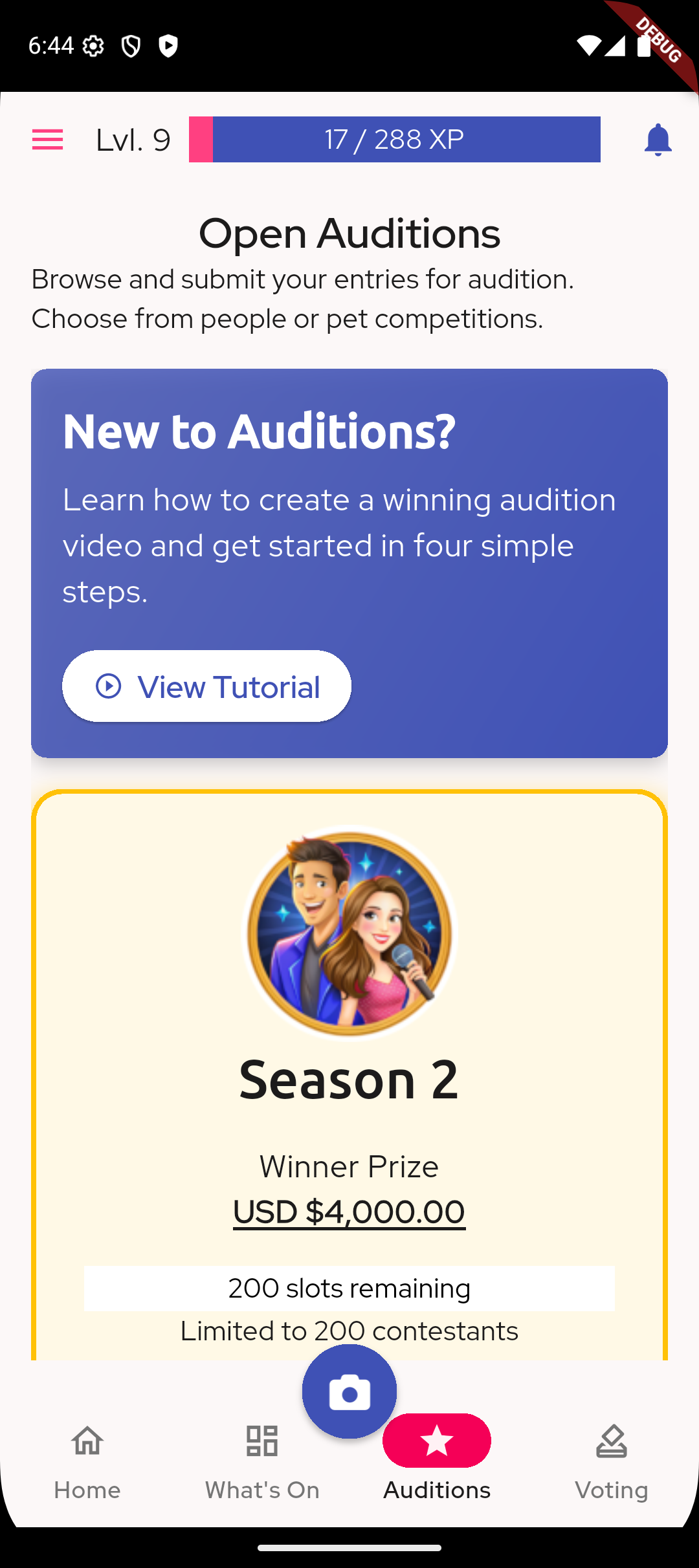 Open Auditions Screenshot